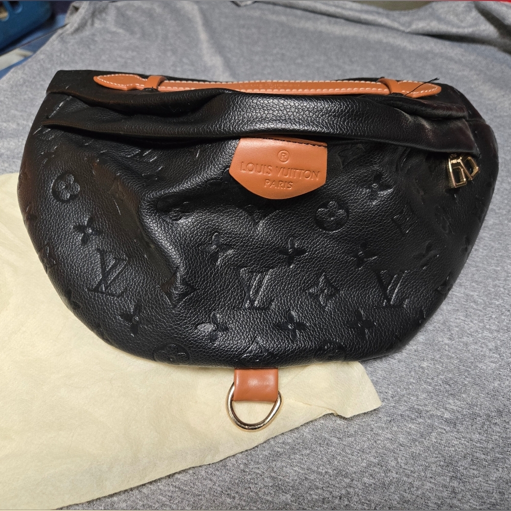 Louis Vuitton Black and Tan Crossbody Bag